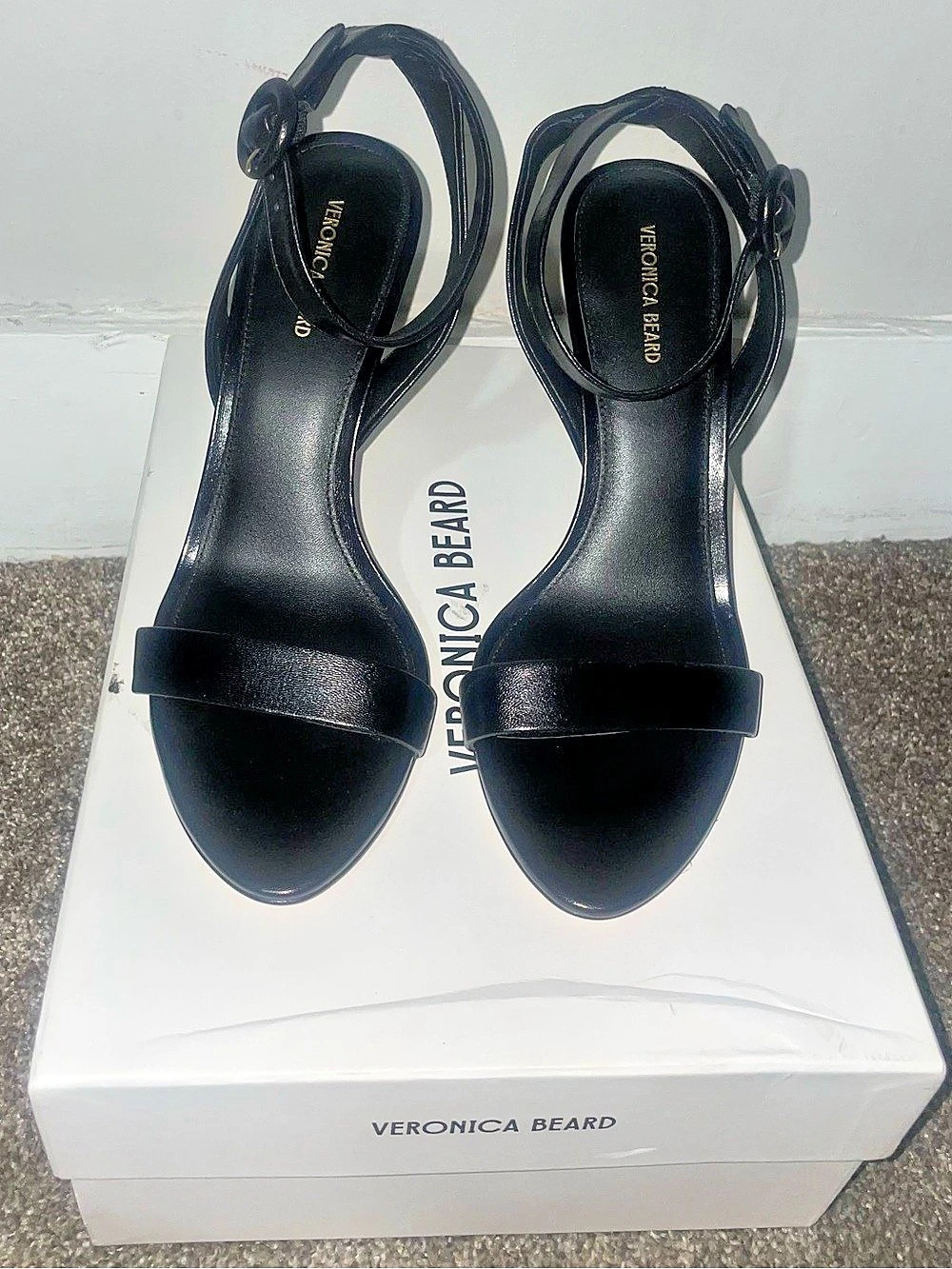 Veronica Beard Black Ankle Strap Heels